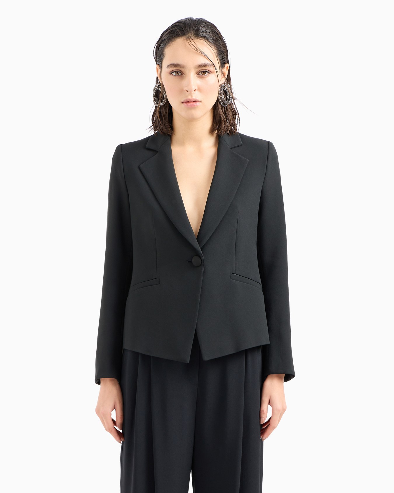 Cady crêpe jacket with lapels Slide 3