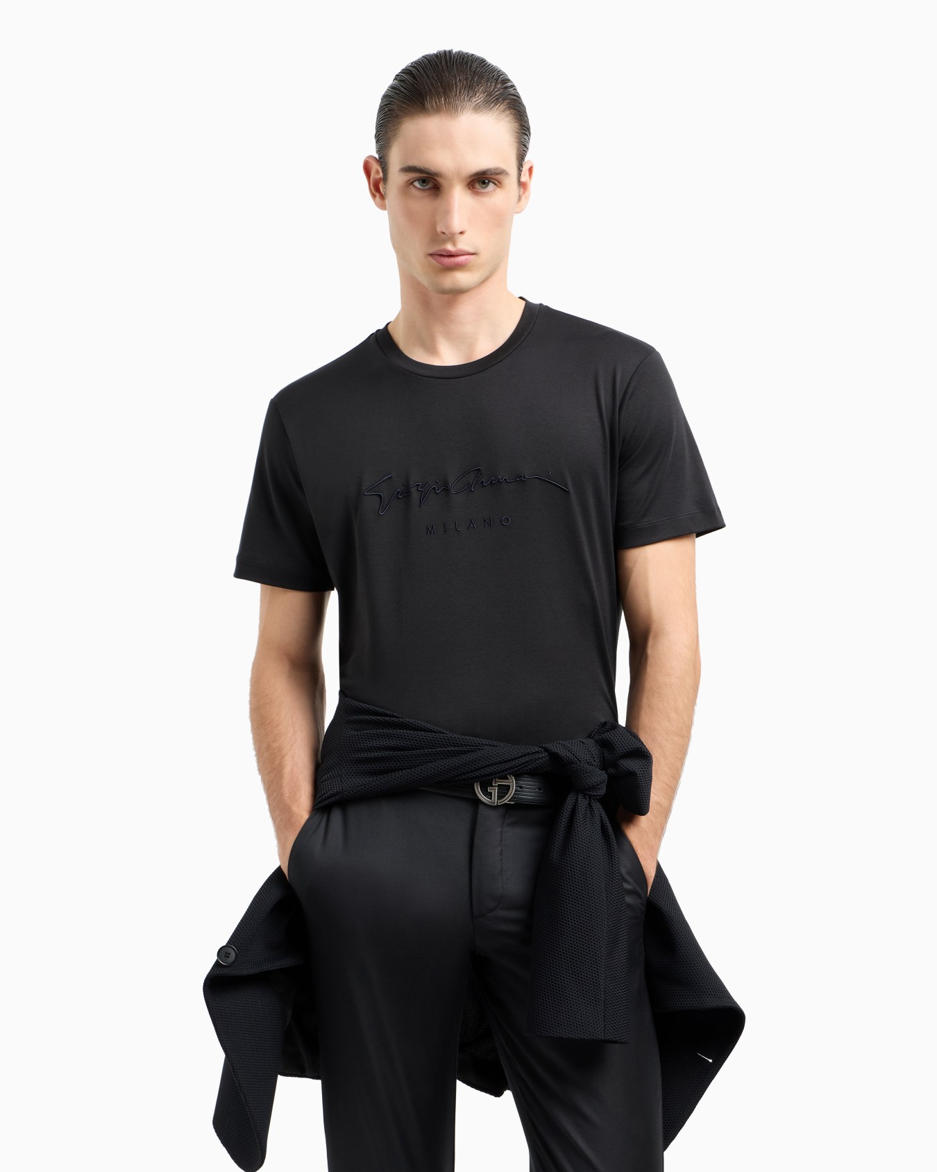 Pure cotton interlock signature logo T-shirt Slide 5