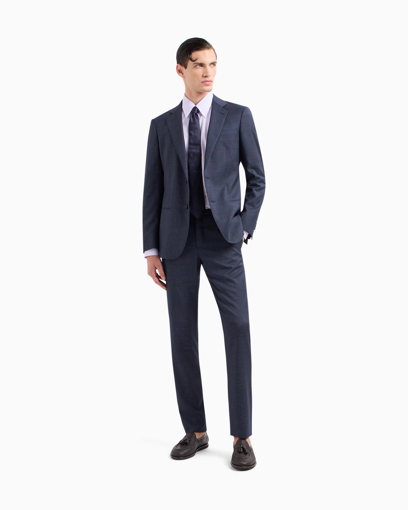 Soho Line single-breasted suit in pinpoint-effect virgin-wool serge Slide 2
