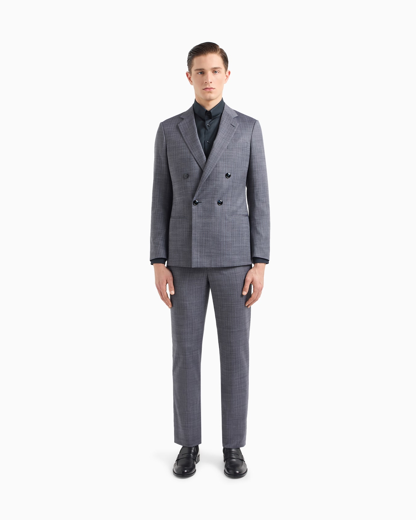 Soho line double-breasted check suit in virgin wool Slide 3