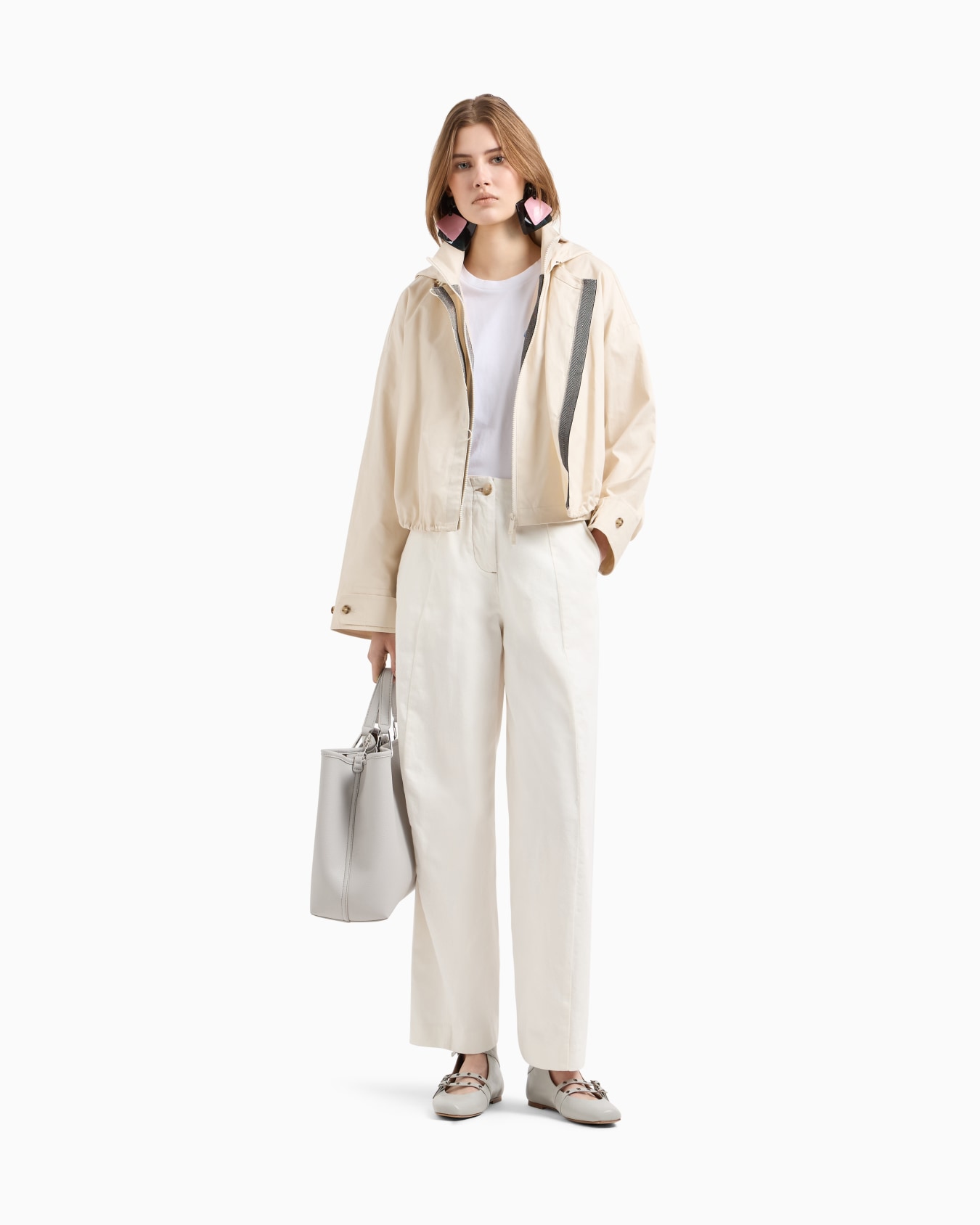 Wide oval-leg garment-dyed drill trousers Slide 1