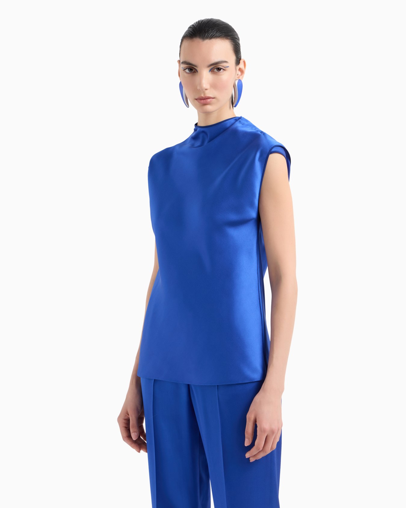 Blouse in double silk satin Slide 4