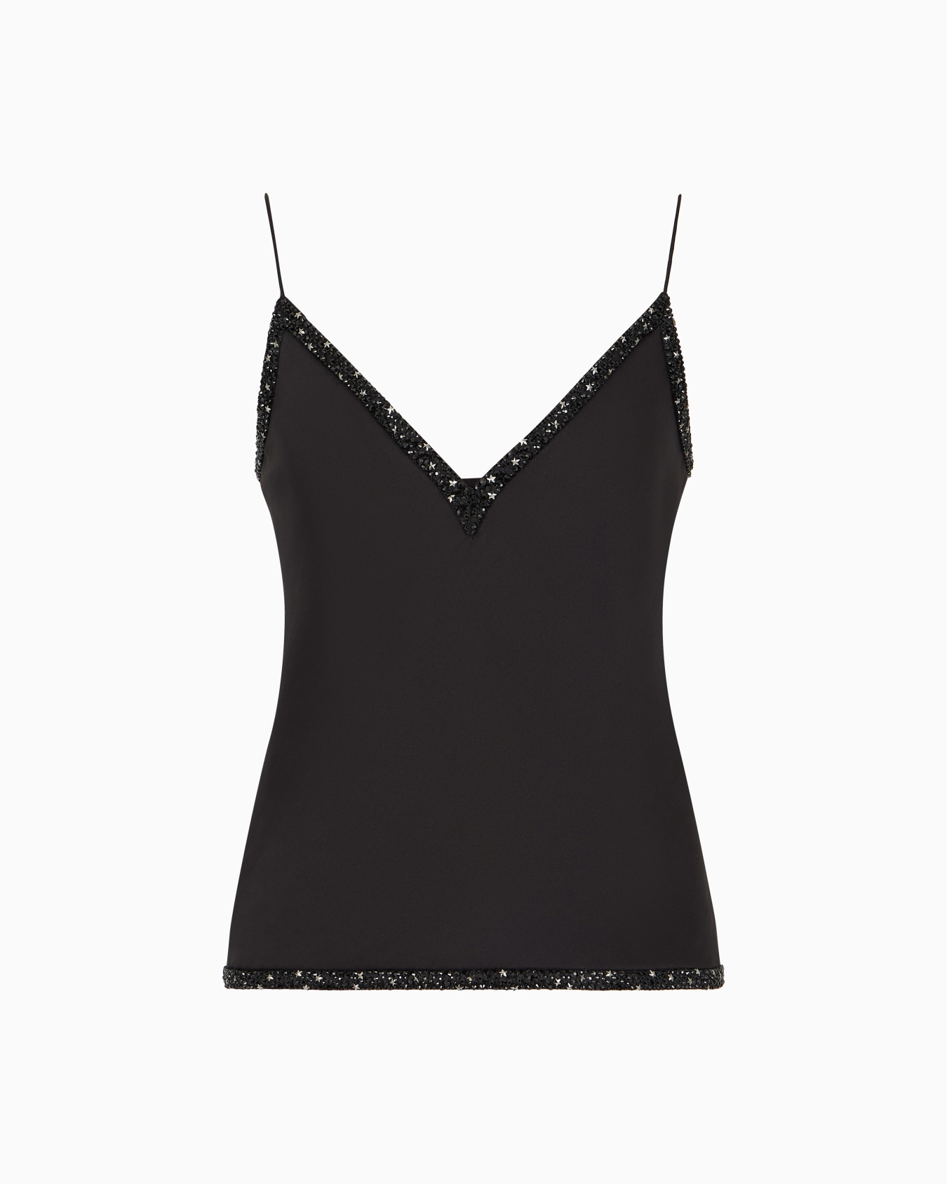 V-neck silk top with embroidery Diapositiva 0