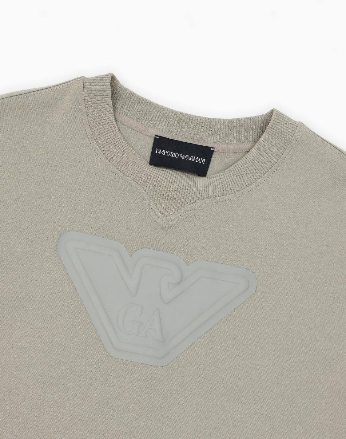 asv-t-shirt-in-oversize-fit-aus-jersey-mit-maxi-adler-in-relief-optik-grn--emporio-armani