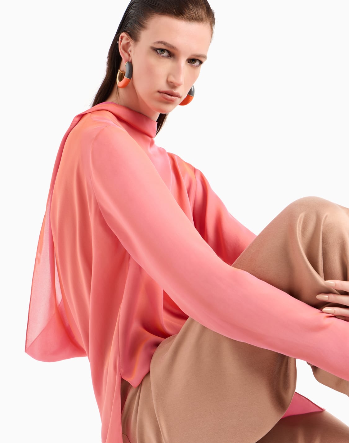 ロングシャツ-シルクシフォン-ツトン-ピンク--giorgio-armani