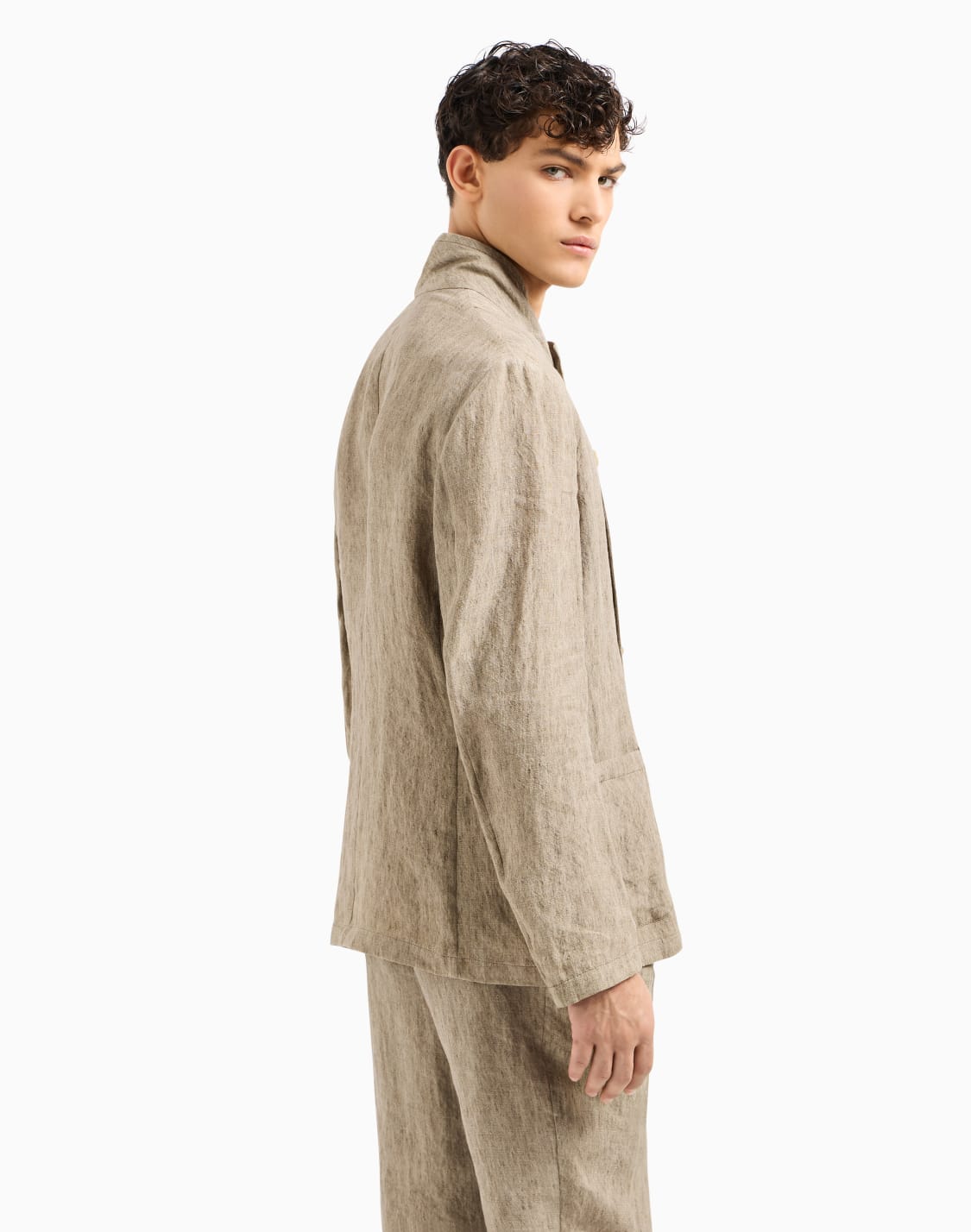 guru-collar-jacket-with-off-centre-fastening-in-faded-linen-with-a-crpe-feel-brown--emporio-armani