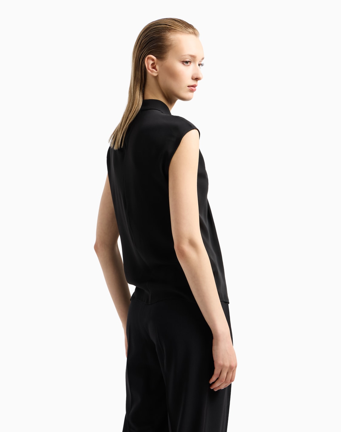 ブラウス-ウォッシュドシルク-ダブルジョゼット-ブラック--giorgio-armani