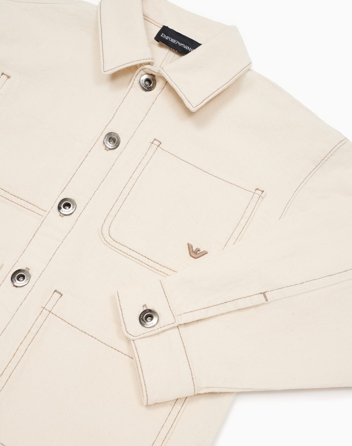 jacke-aus-twill-mit-mehreren-taschen-wei--emporio-armani