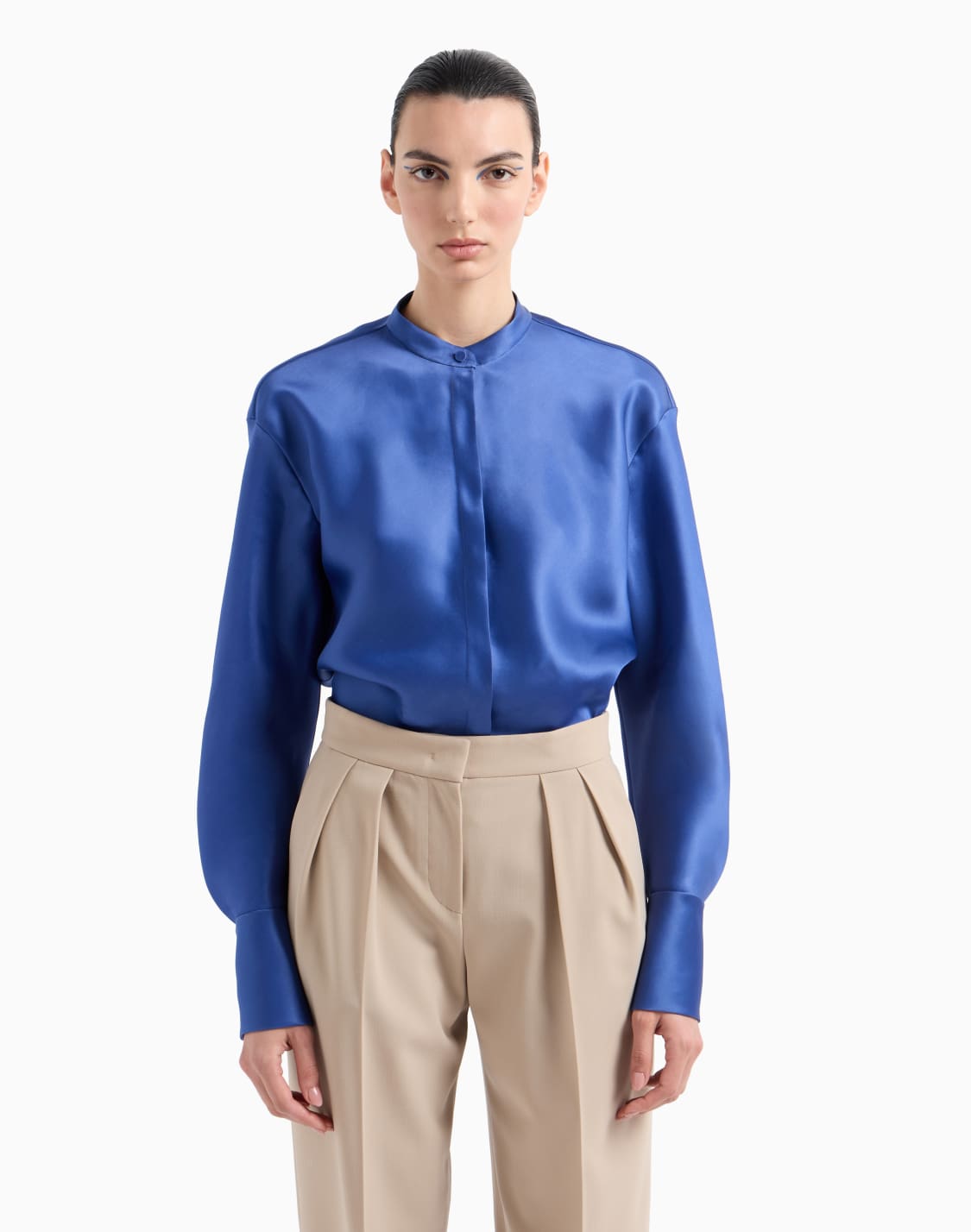 camisa-de-manga-larga-de-georgette-triple-de-seda-azul--giorgio-armani