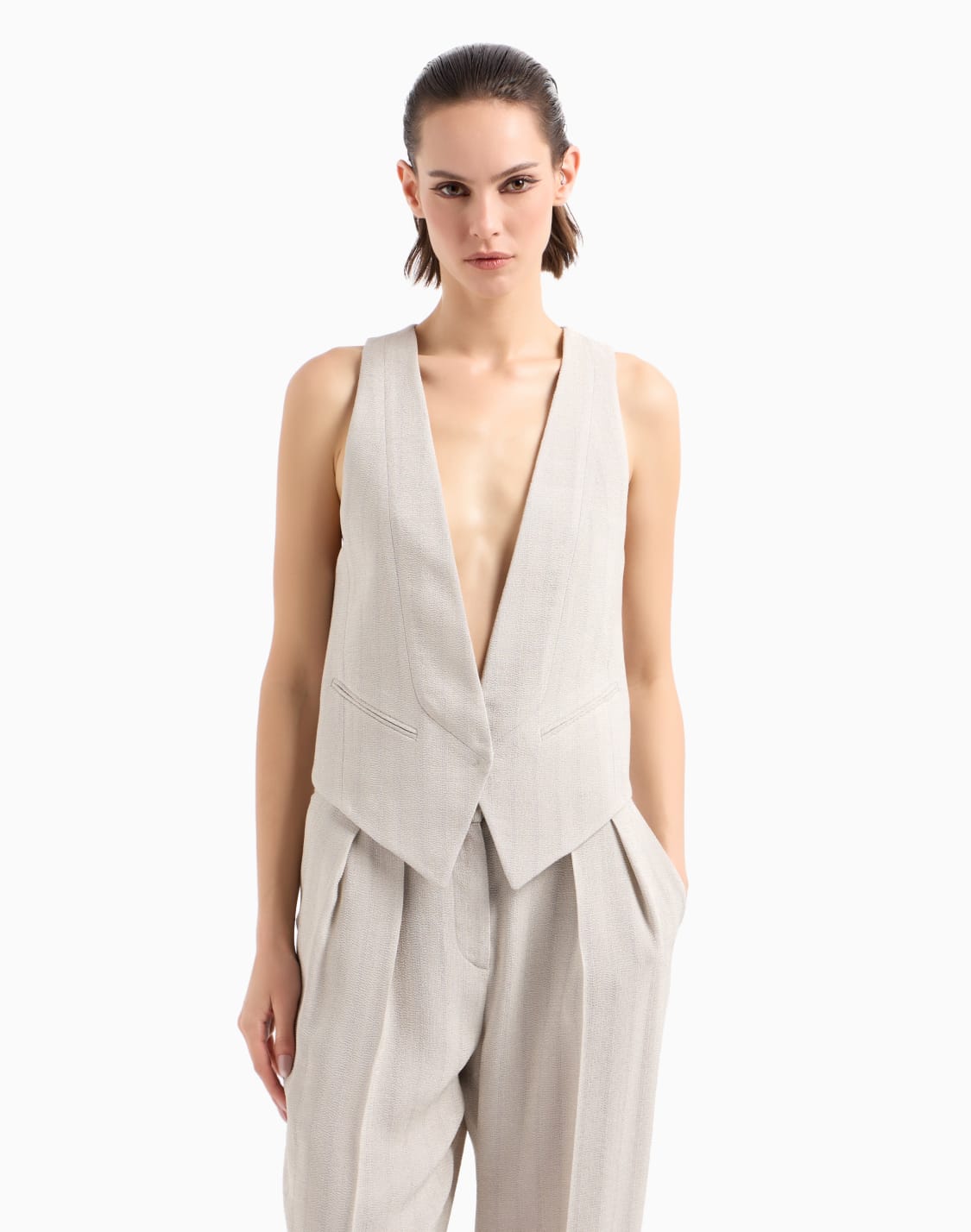 single-breasted-waistcoat-in-armure-viscose-crpe-grey--giorgio-armani