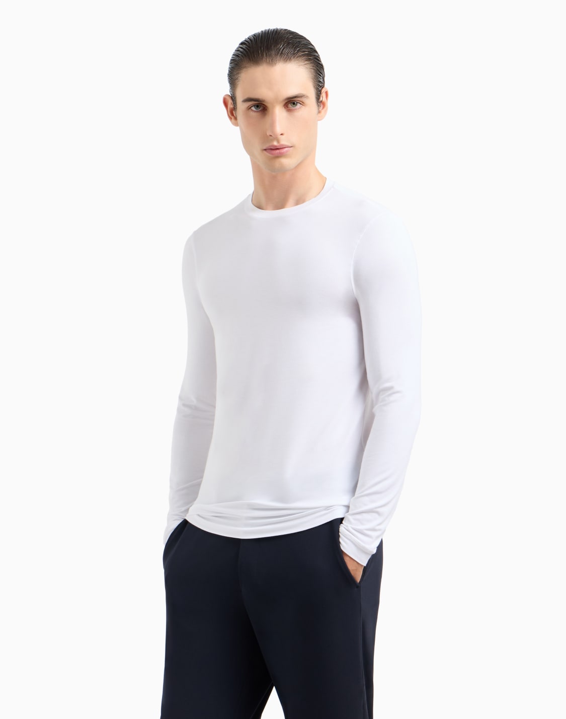 stretch-viscose-jersey-jumper-with-crew-neck-and-long-sleeves-white--giorgio-armani