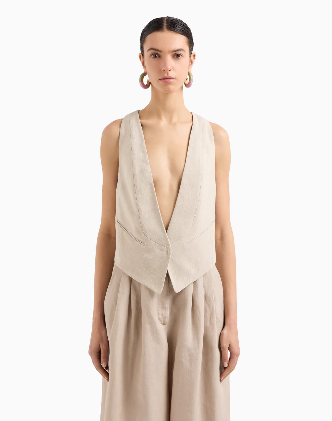 single-breasted-waistcoat-in-cannet-cotton-and-viscose-beige--giorgio-armani