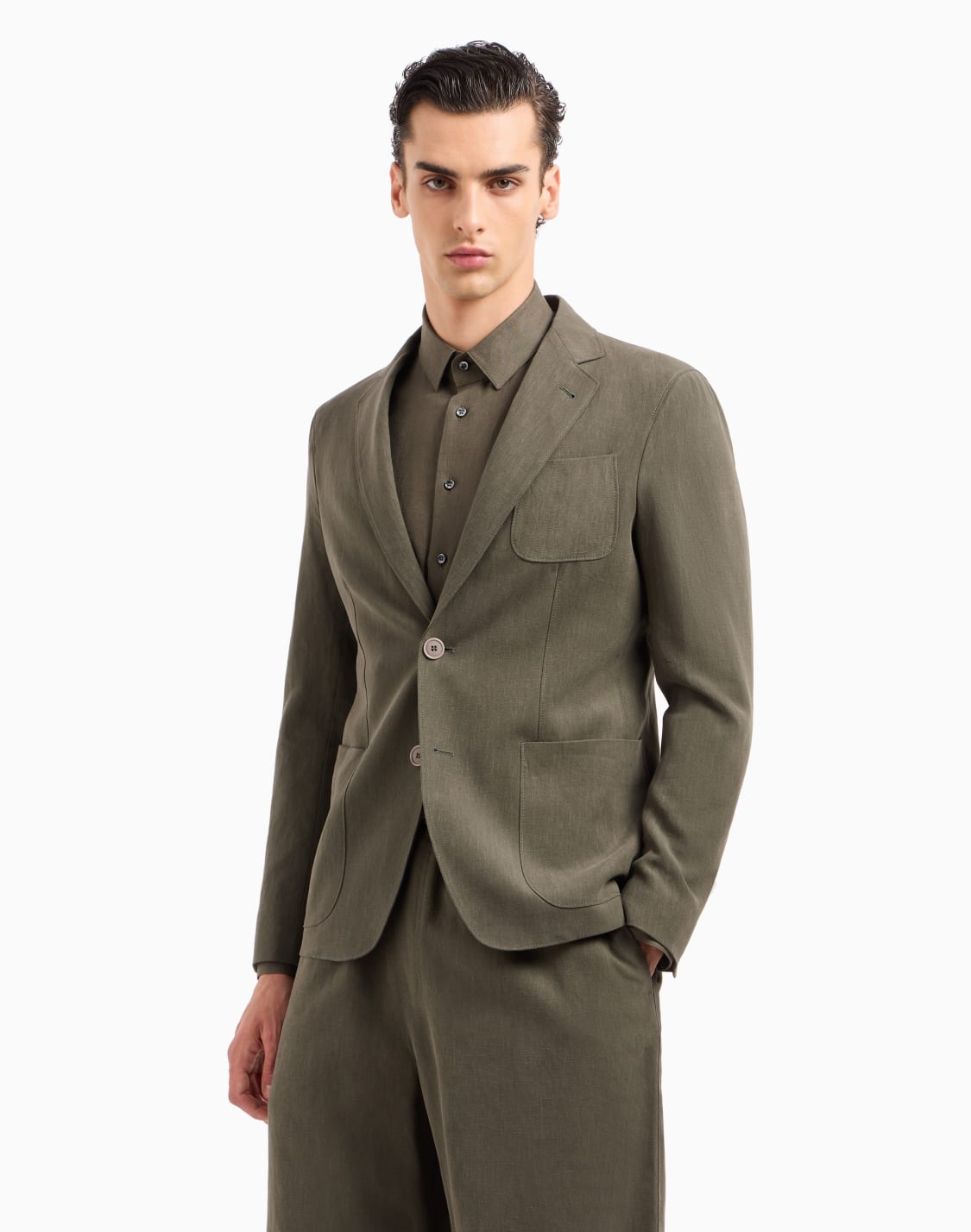 veste-simple-boutonnage-gamme-upton-en-toile-de-pur-lin-vert--giorgio-armani