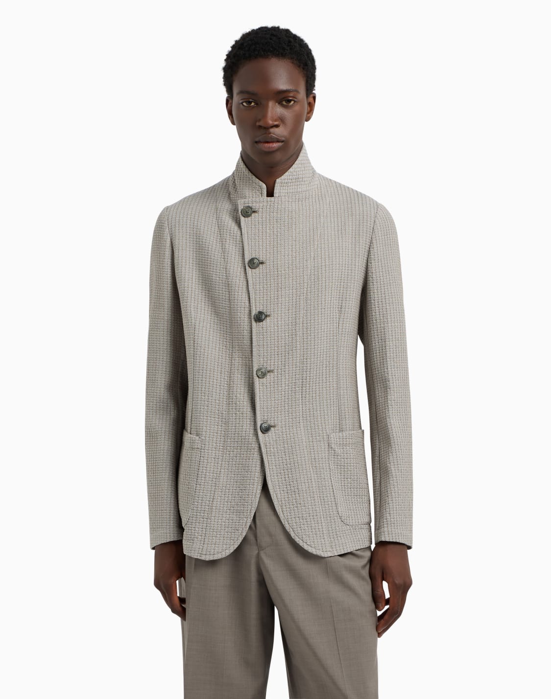guru-collar-jacket-with-off-centre-fastening-in-armure-virgin-wool-brown--emporio-armani