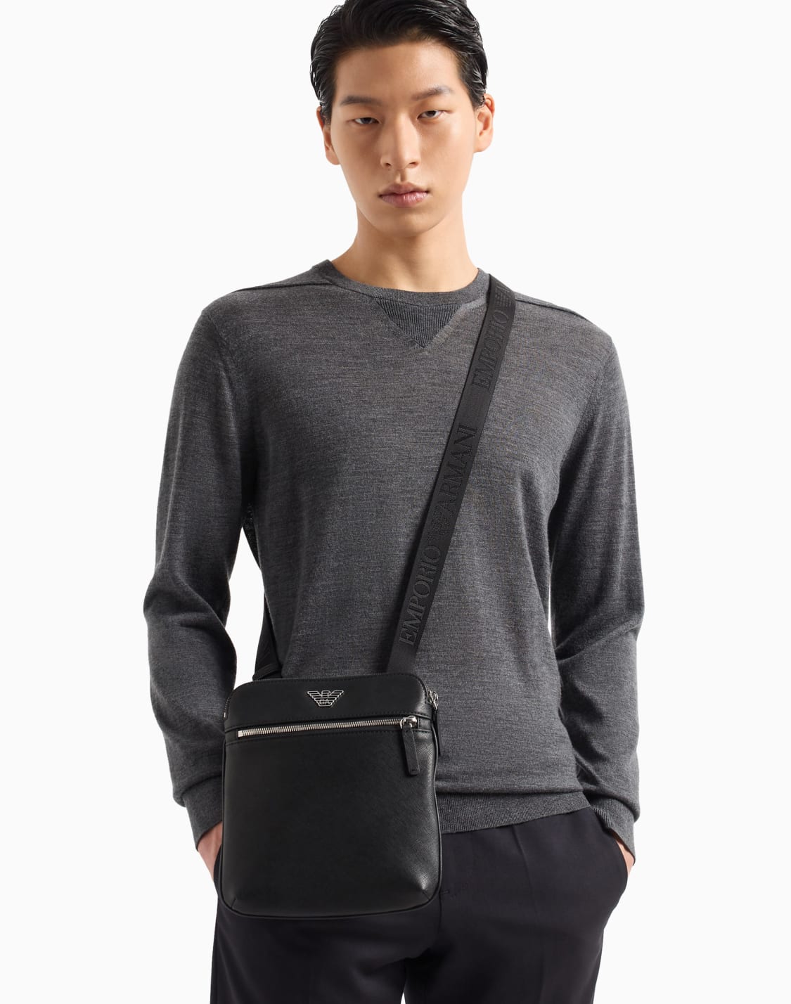 asv-regenerated-saffiano-leather-flat-shoulder-bag-with-eagle-plate-black--emporio-armani