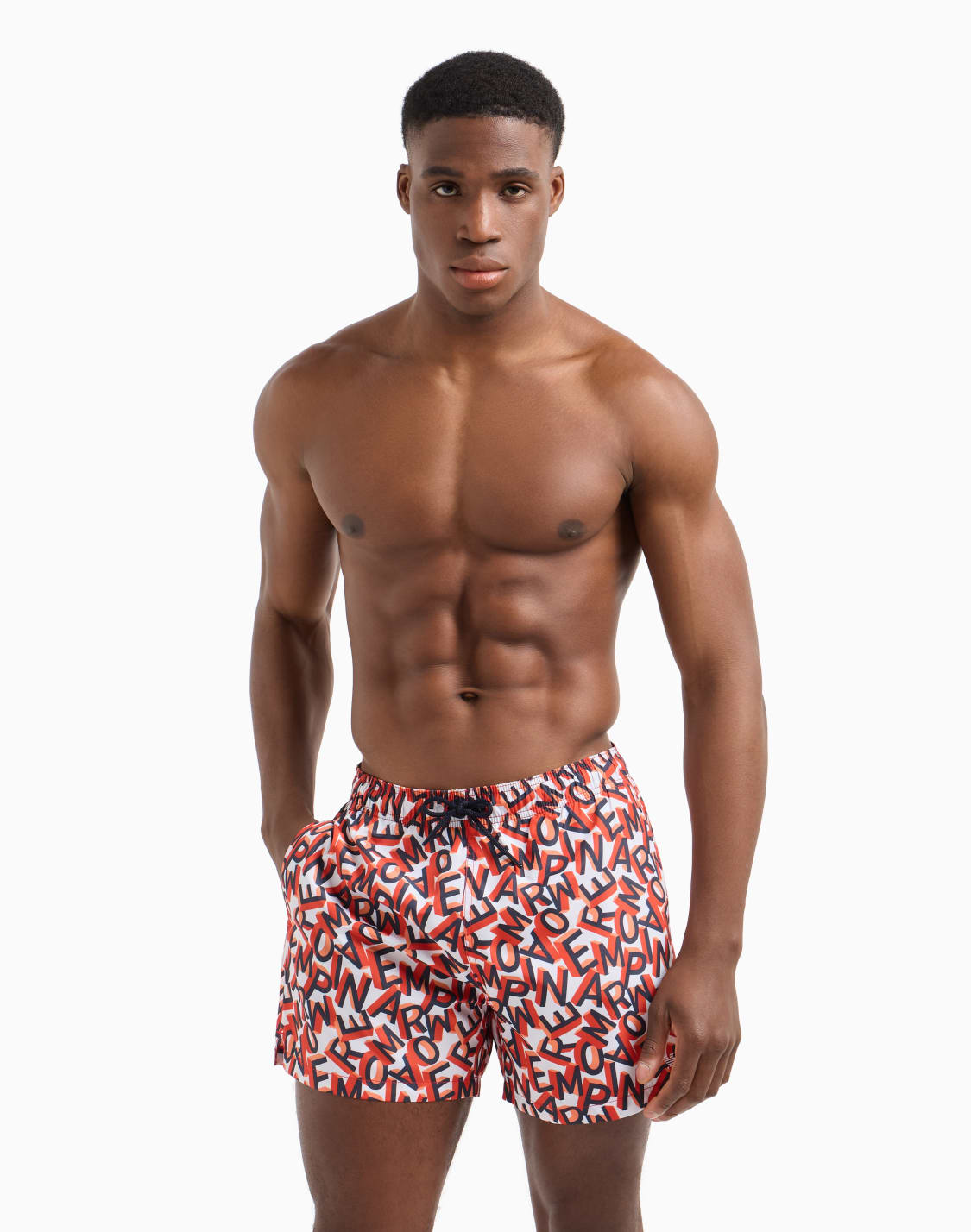badeshorts-mit-allover-makro-schriftzug-orange--emporio-armani