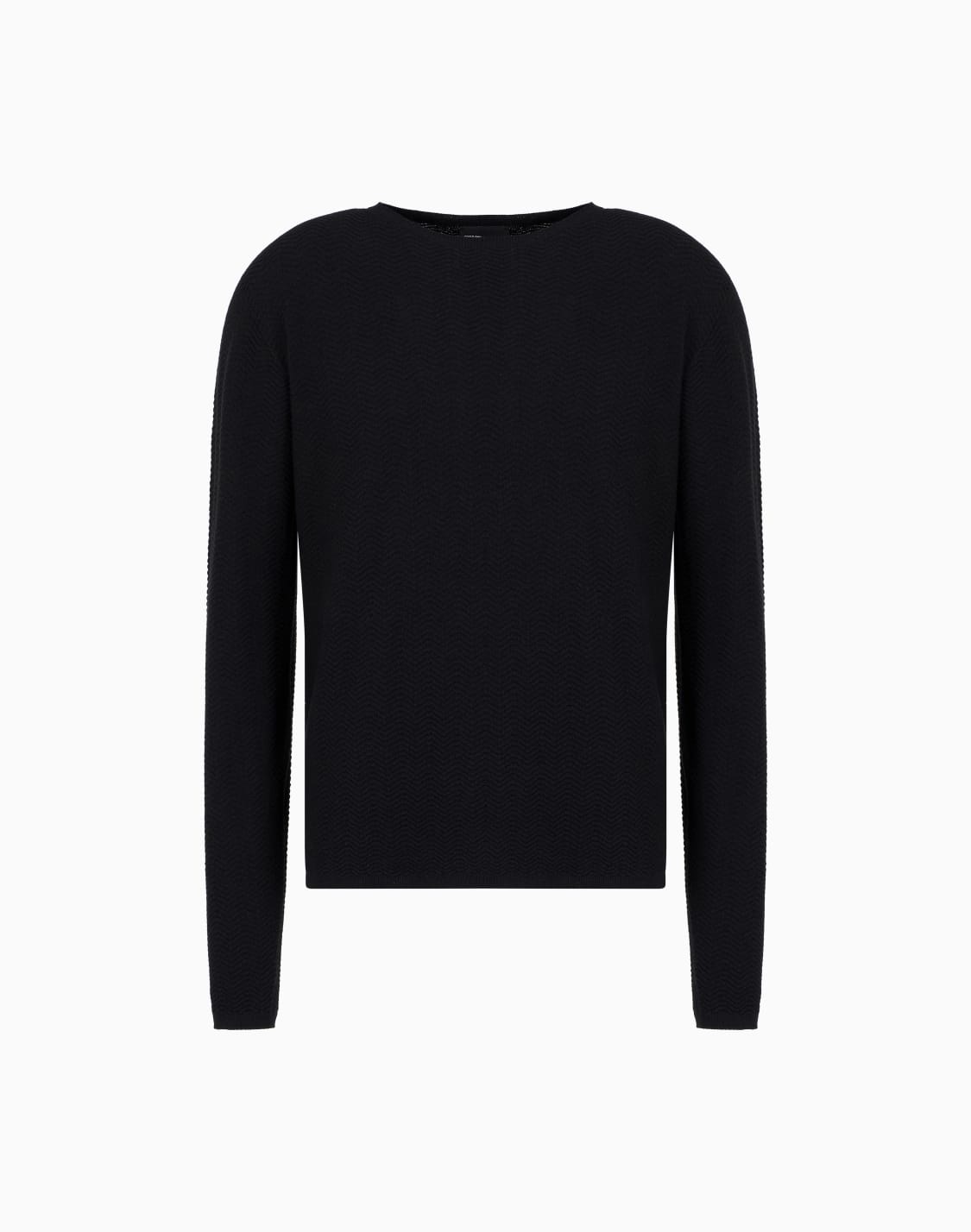 chevron-virgin-wool-crew-neck-jumper-black--giorgio-armani