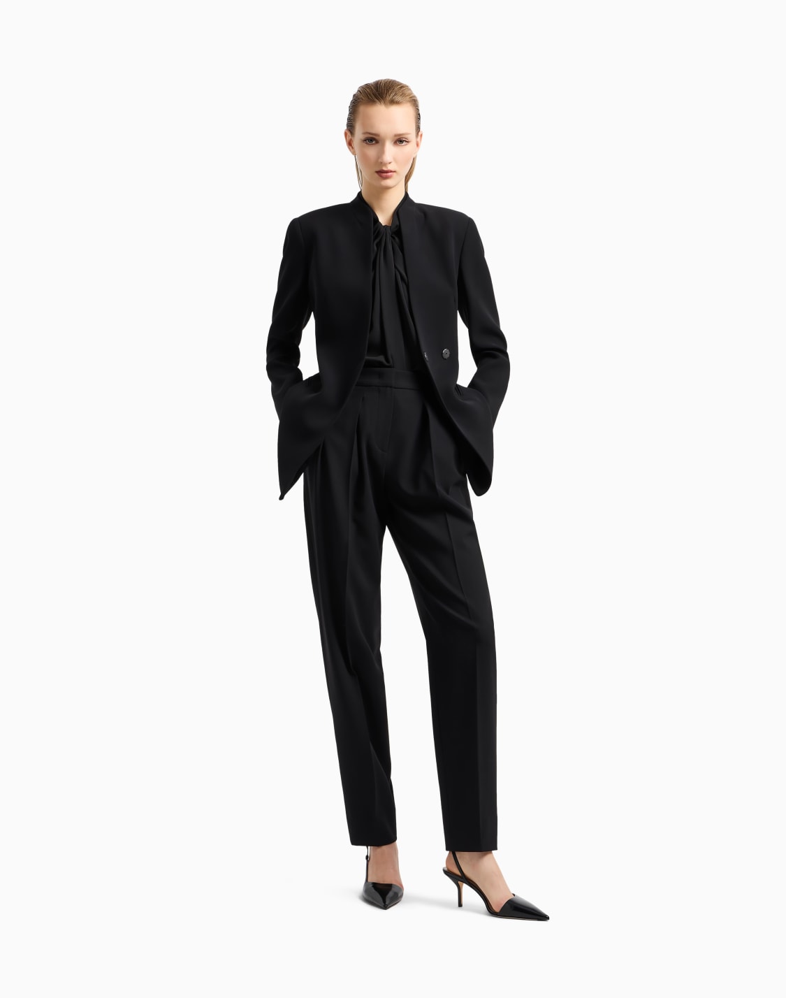 ブラウス-ウォッシュドシルク-ダブルジョゼット-ブラック--giorgio-armani