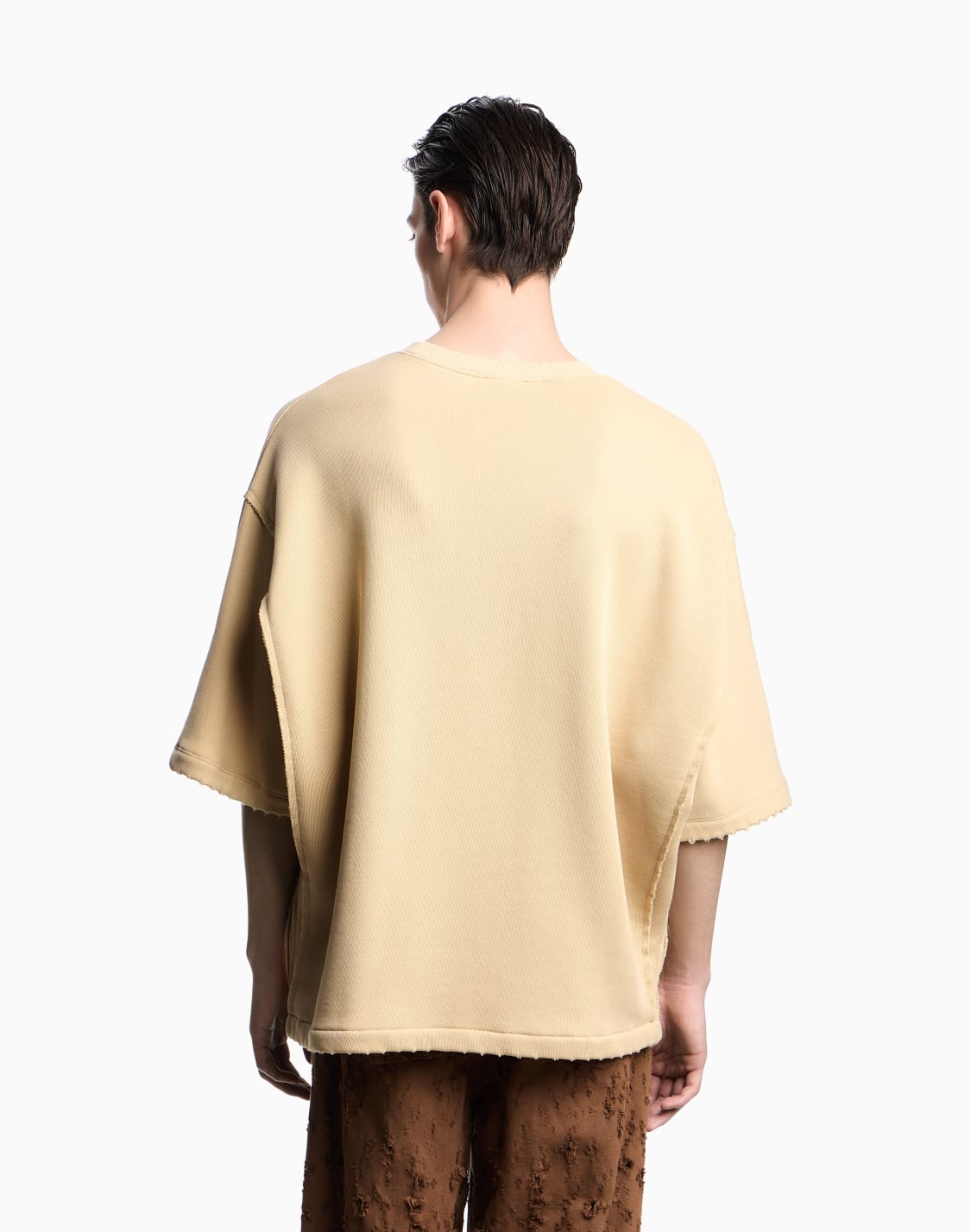 asv-short-sleeved-jersey-sweatshirt-with-worn-look-piping-beige--emporio-armani