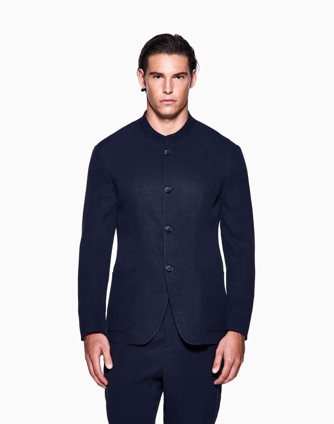 veste-simple-boutonnage-en-cupro-et-viscose-micro-chevron-bleu--giorgio-armani
