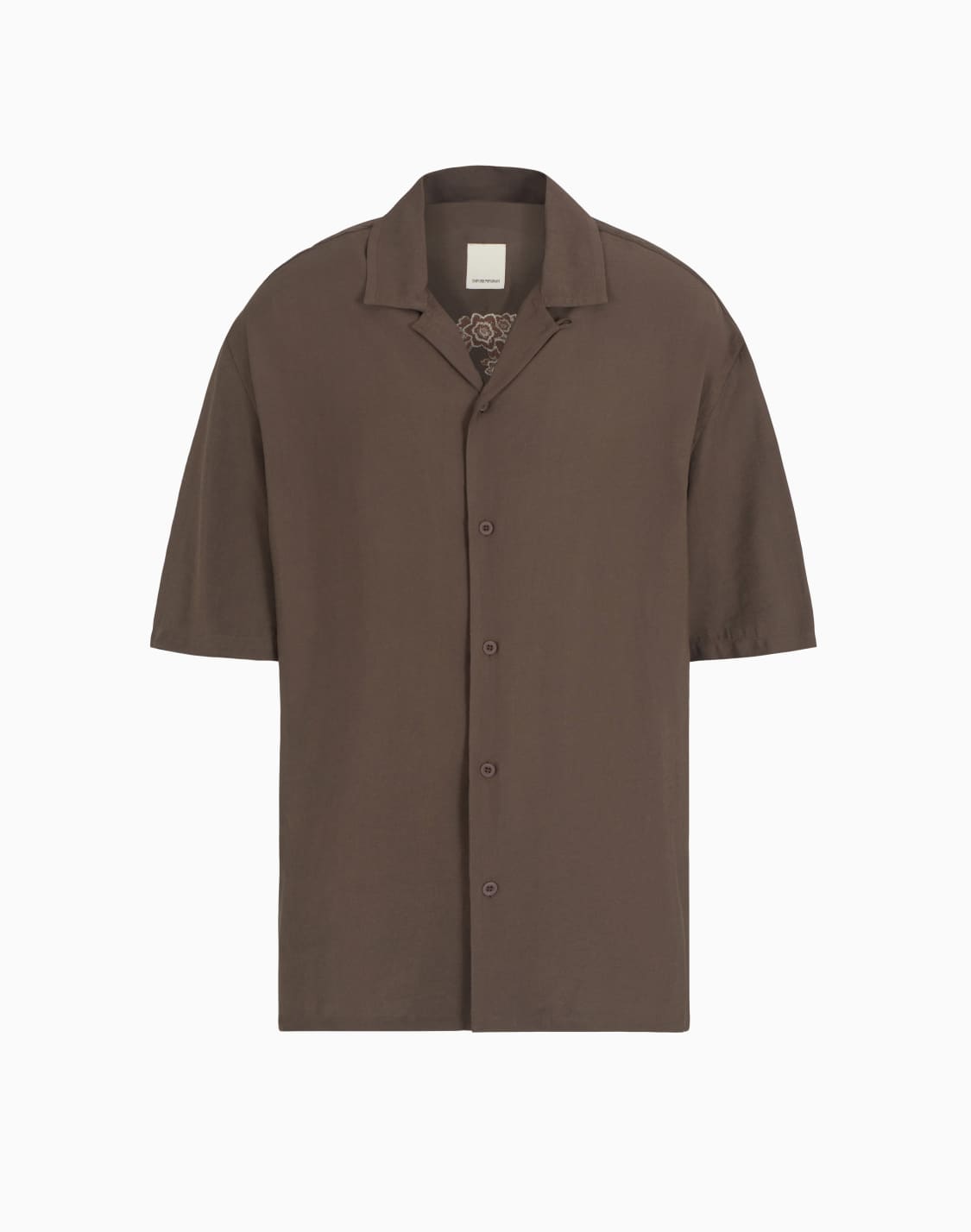 short-sleeved-modal-shirt-with-oversized-print-from-the-peace-capsule-collection-brown--emporio-armani