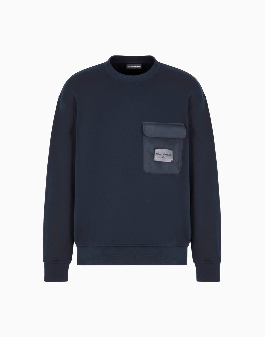 asv-sweatshirt-aus-french-terry-jersey-mit-wattierter-tasche-und-logo-patch-marineblau--emporio-armani