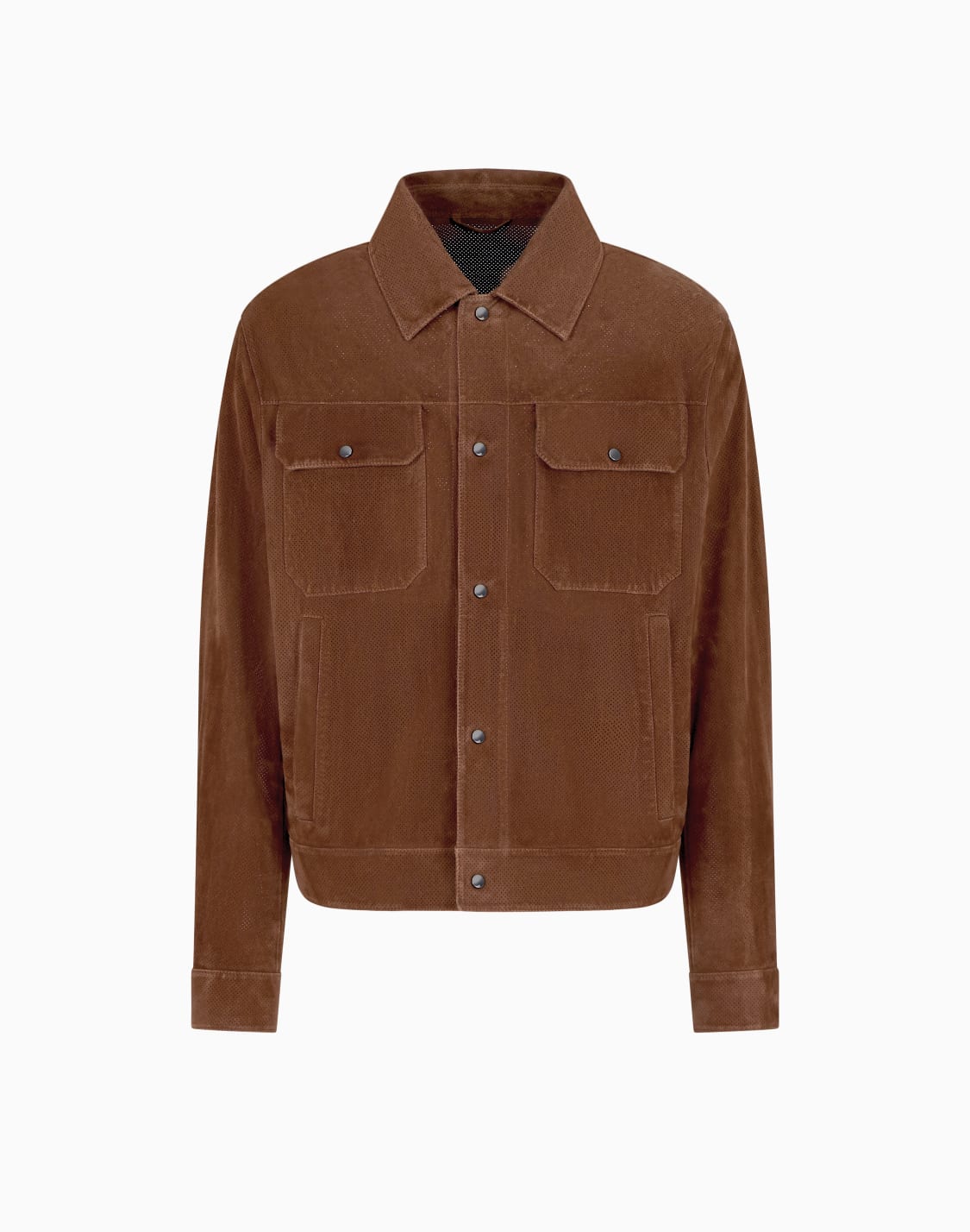 마이크로-퍼포레이션-디테일의-아이콘-염소-스웨이드-재킷-브라운--emporio-armani