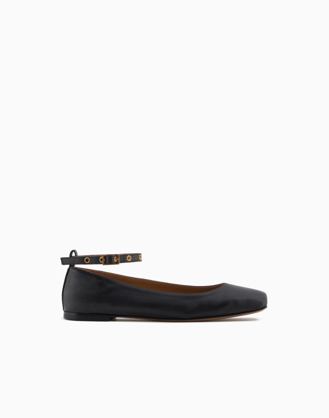 ballerinas-aus-nappa-mit-eckiger-zehenpartie-und-riemen-schwarz--emporio-armani