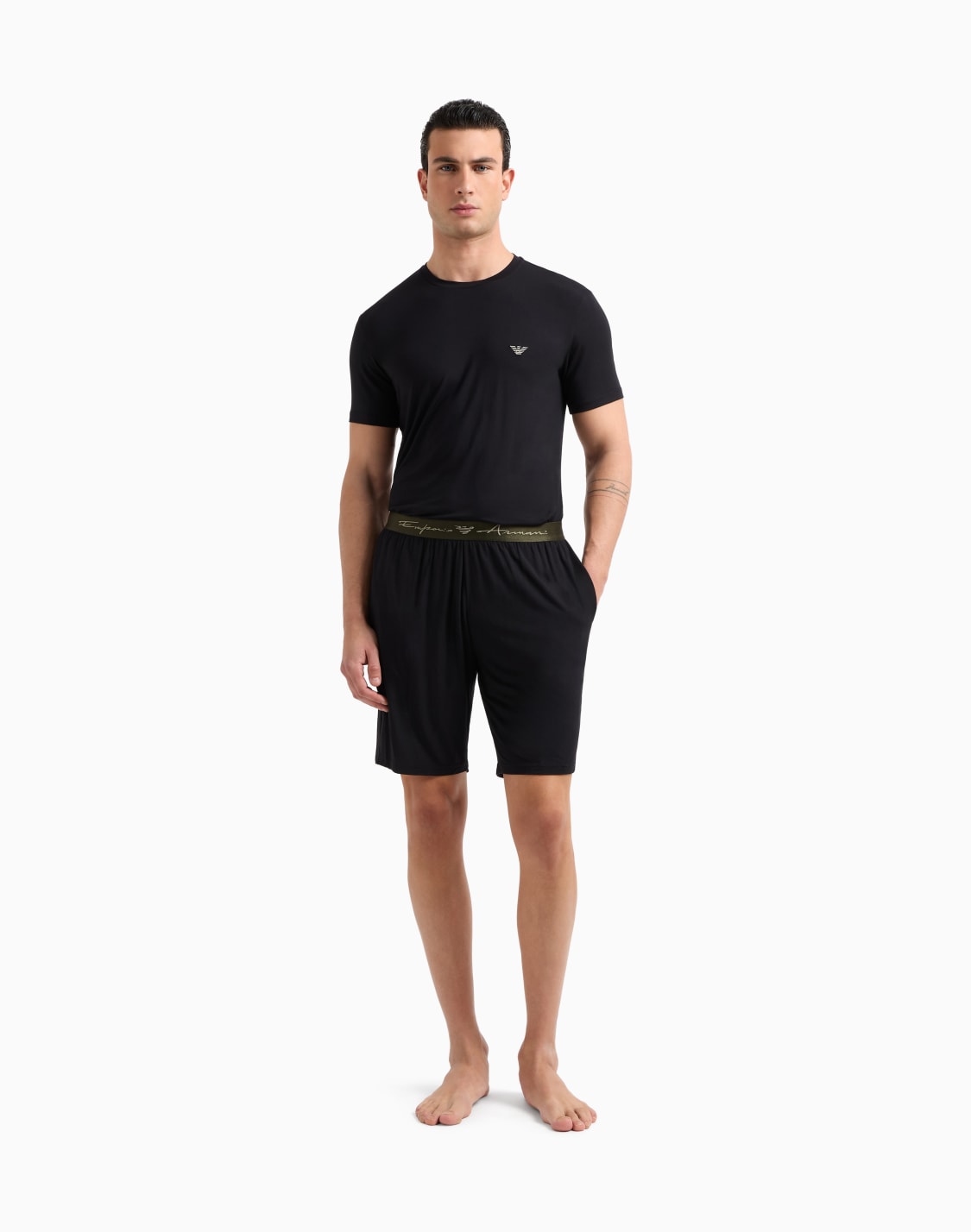 소프트-모달-버뮤다-쇼츠-파자마-블랙--emporio-armani