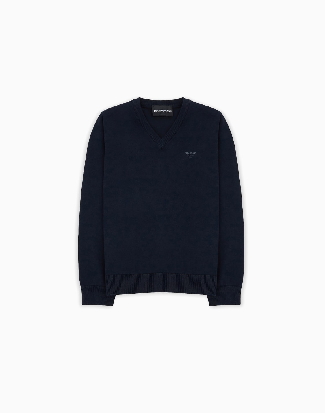 pullover-mit-polokragen-aus-baumwolle-in-rippenstichverarbeitung-blau--emporio-armani