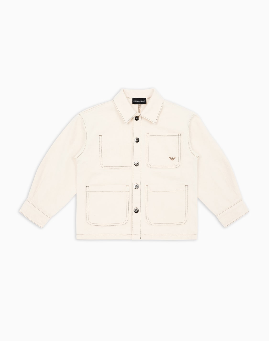 jacke-aus-twill-mit-mehreren-taschen-wei--emporio-armani