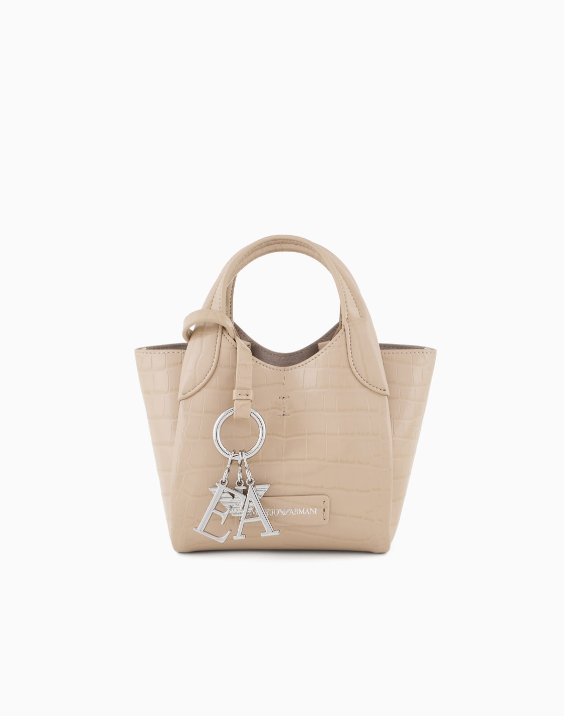 ショッパ-クロコダイルプリントロゴチャム-スモル-ベジュ--emporio-armani
