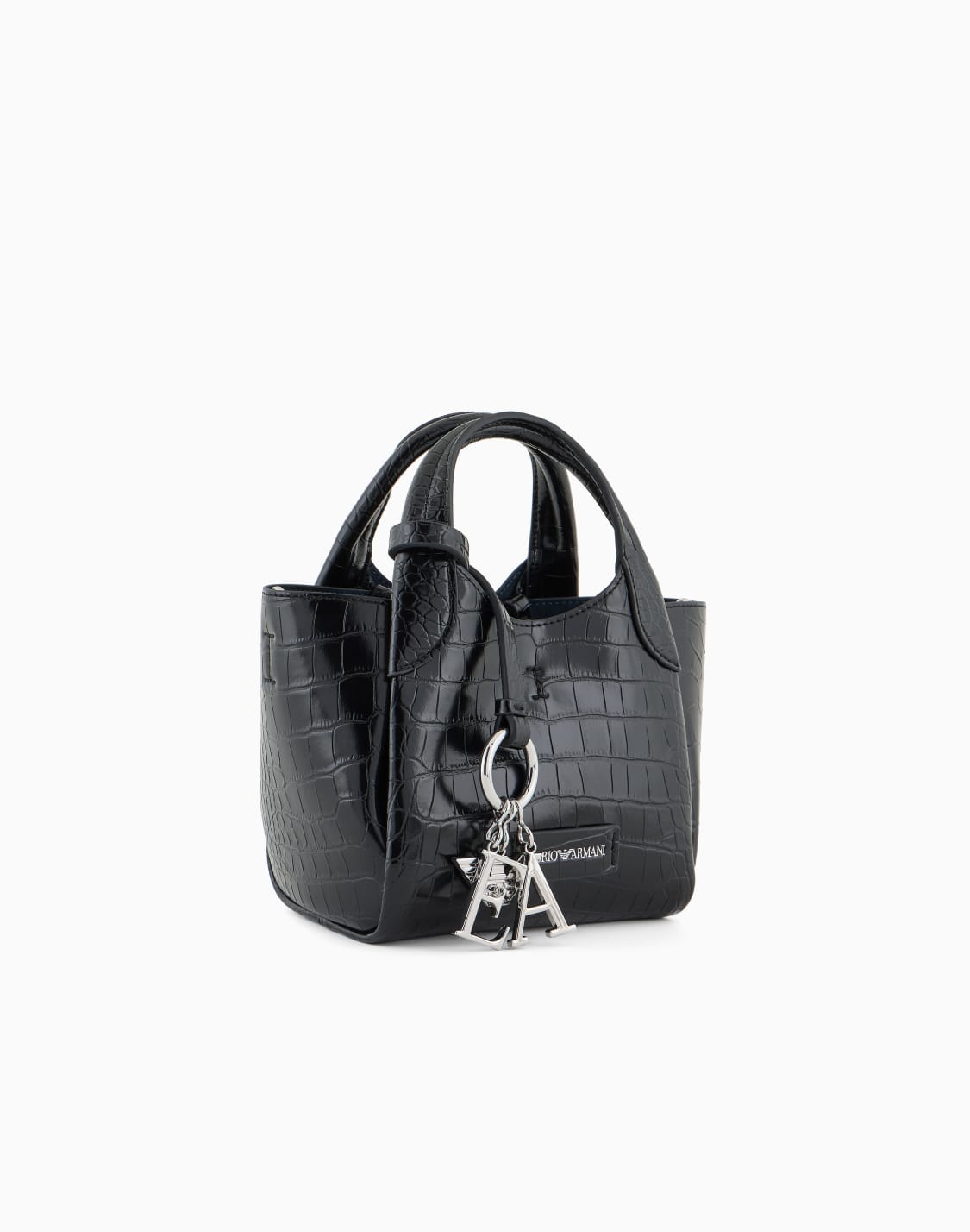 ショッパ-クロコダイルプリントロゴチャム-スモル-ブラック--emporio-armani