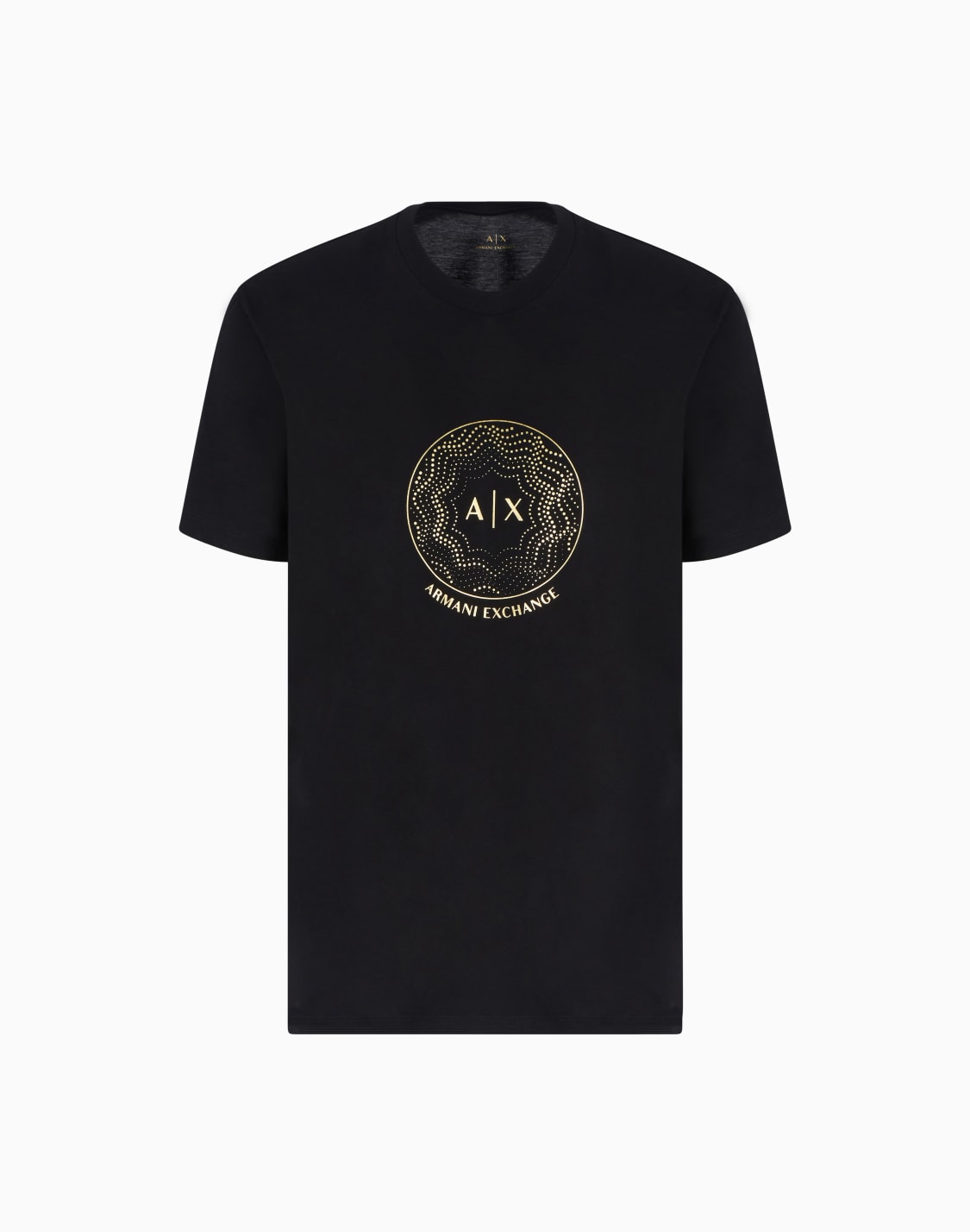 t-shirt-mit-normaler-passform-und-goldenen-strasssteinen-schwarz--armani-exchange