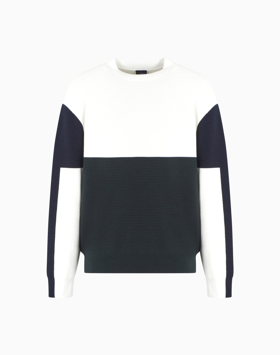 color-block-ribbed-crew-neck-sweater-white--armani-exchange