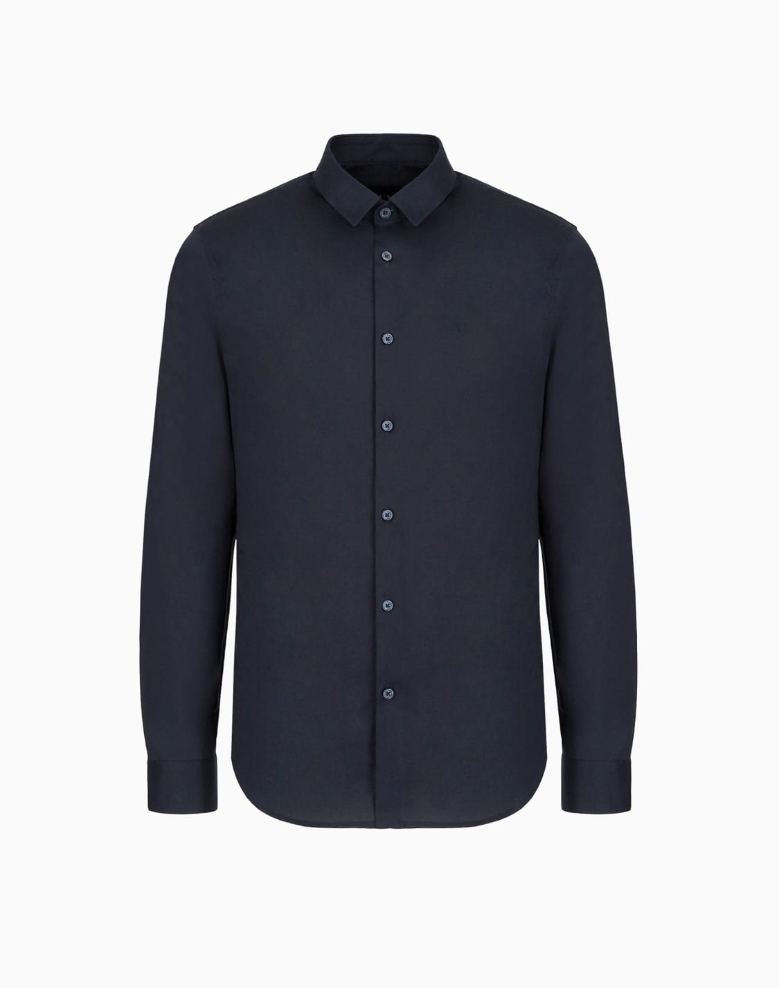 slim-fit-shirt-in-stretch-cotton-poplin-navy-blue--armani-exchange