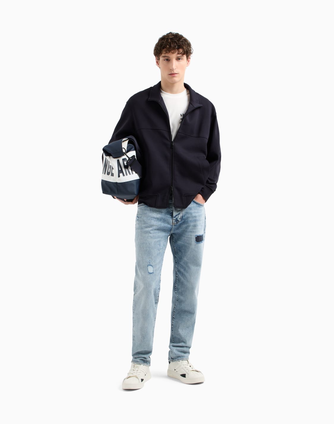 sweatshirt-mit-durchgehendem-reiverschluss-aus-gebundener-baumwollmischung-marineblau--armani-exchange